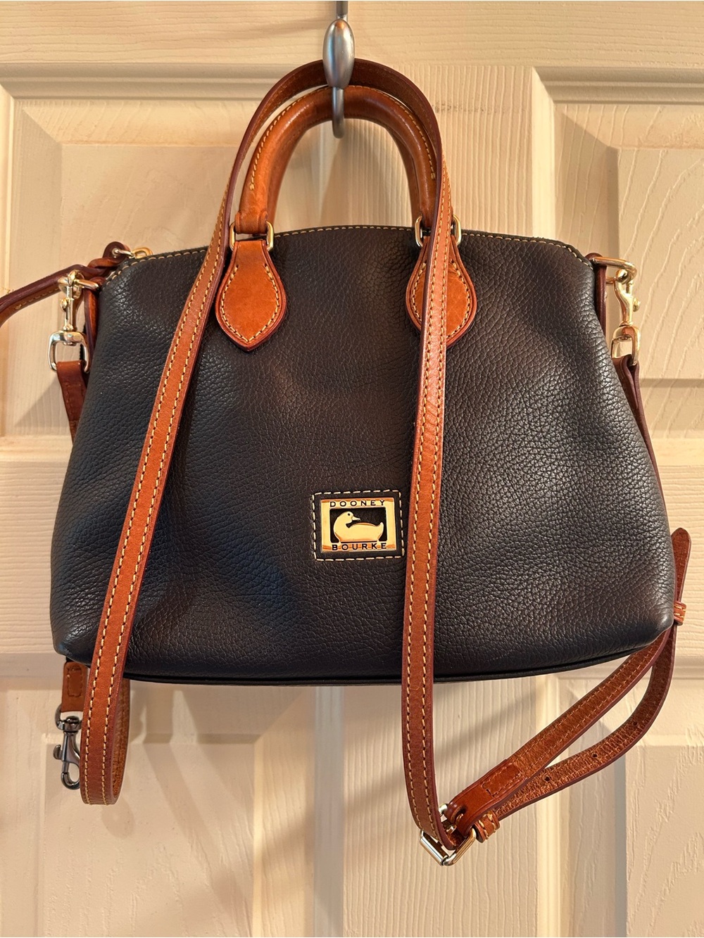 Dooney & Bourke Dillen Cross Body Navy Domed Sachel Pebble Leather.#J5980074